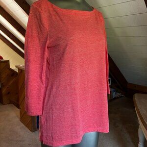 M - LOFT Salmon Boatneck 3/4 Sleeve Tee